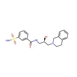 NS(=O)(=O)c1cccc(C(=O)NC[C@@H](O)CN2CCc3ccccc3C2)c1 ZINC000217030421