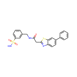 NS(=O)(=O)c1cccc(CNC(=O)Cc2nc3ccc(-c4ccccc4)cc3s2)c1 ZINC000200183122