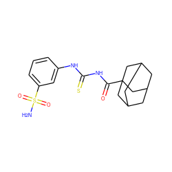 NS(=O)(=O)c1cccc(NC(=S)NC(=O)C23CC4CC(CC(C4)C2)C3)c1 ZINC000005616286
