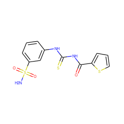 NS(=O)(=O)c1cccc(NC(=S)NC(=O)c2cccs2)c1 ZINC000169307870