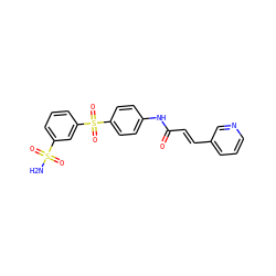 NS(=O)(=O)c1cccc(S(=O)(=O)c2ccc(NC(=O)/C=C/c3cccnc3)cc2)c1 ZINC000142274992
