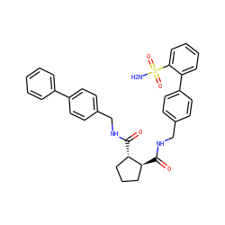 NS(=O)(=O)c1ccccc1-c1ccc(CNC(=O)[C@H]2CCC[C@@H]2C(=O)NCc2ccc(-c3ccccc3)cc2)cc1 ZINC000028354132