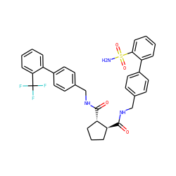 NS(=O)(=O)c1ccccc1-c1ccc(CNC(=O)[C@H]2CCC[C@@H]2C(=O)NCc2ccc(-c3ccccc3C(F)(F)F)cc2)cc1 ZINC000028345903
