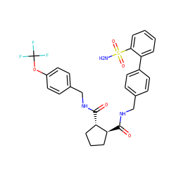 NS(=O)(=O)c1ccccc1-c1ccc(CNC(=O)[C@H]2CCC[C@@H]2C(=O)NCc2ccc(OC(F)(F)F)cc2)cc1 ZINC000028336231