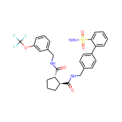 NS(=O)(=O)c1ccccc1-c1ccc(CNC(=O)[C@H]2CCC[C@@H]2C(=O)NCc2cccc(OC(F)(F)F)c2)cc1 ZINC000028353838