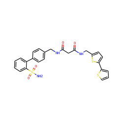 NS(=O)(=O)c1ccccc1-c1ccc(CNC(=O)CC(=O)NCc2ccc(-c3cccs3)s2)cc1 ZINC000028354906