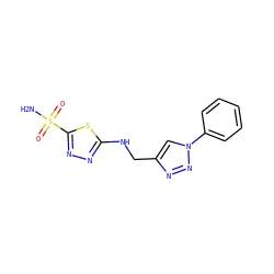 NS(=O)(=O)c1nnc(NCc2cn(-c3ccccc3)nn2)s1 ZINC000299868133