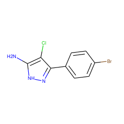 Nc1[nH]nc(-c2ccc(Br)cc2)c1Cl ZINC000004103512