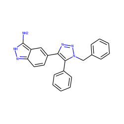 Nc1[nH]nc2ccc(-c3nnn(Cc4ccccc4)c3-c3ccccc3)cc12 ZINC000063298257
