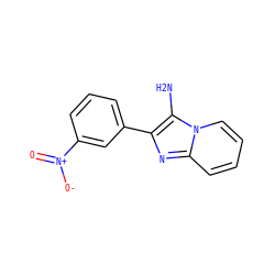Nc1c(-c2cccc([N+](=O)[O-])c2)nc2ccccn12 ZINC000001029957