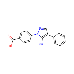 Nc1c(-c2ccccc2)cnn1-c1ccc(C(=O)O)cc1 ZINC000001126441
