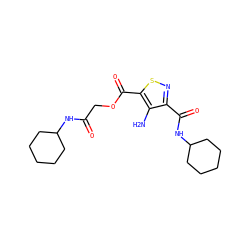 Nc1c(C(=O)NC2CCCCC2)nsc1C(=O)OCC(=O)NC1CCCCC1 ZINC000004388832