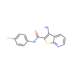 Nc1c(C(=O)Nc2ccc(Cl)cc2)sc2ncccc12 ZINC000009295557