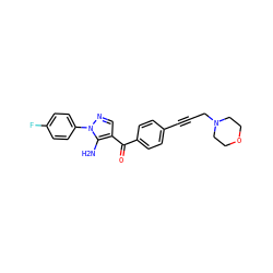 Nc1c(C(=O)c2ccc(C#CCN3CCOCC3)cc2)cnn1-c1ccc(F)cc1 ZINC000013683044