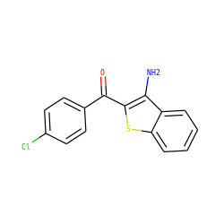 Nc1c(C(=O)c2ccc(Cl)cc2)sc2ccccc12 ZINC000040393456