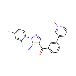 Nc1c(C(=O)c2cccc(-c3ccc[n+]([O-])c3)c2)cnn1-c1ccc(F)cc1F ZINC000013683065