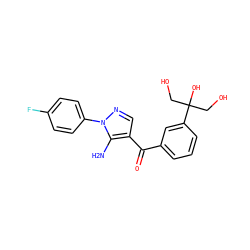 Nc1c(C(=O)c2cccc(C(O)(CO)CO)c2)cnn1-c1ccc(F)cc1 ZINC000013683098