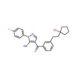 Nc1c(C(=O)c2cccc(CCC3(O)CCCC3)c2)cnn1-c1ccc(F)cc1 ZINC000013683081
