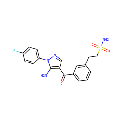 Nc1c(C(=O)c2cccc(CCS(N)(=O)=O)c2)cnn1-c1ccc(F)cc1 ZINC000013683073