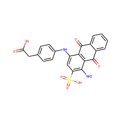 Nc1c(S(=O)(=O)O)cc(Nc2ccc(CC(=O)O)cc2)c2c1C(=O)c1ccccc1C2=O ZINC000045364997