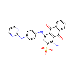 Nc1c(S(=O)(=O)O)cc(Nc2ccc(Nc3ncccn3)cc2)c2c1C(=O)c1ccccc1C2=O ZINC000040957781