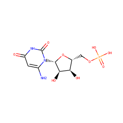 Nc1cc(=O)[nH]c(=O)n1[C@@H]1O[C@H](COP(=O)(O)O)[C@@H](O)[C@H]1O ZINC000014975890
