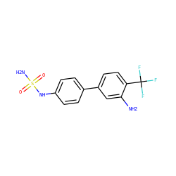 Nc1cc(-c2ccc(NS(N)(=O)=O)cc2)ccc1C(F)(F)F ZINC000028712019
