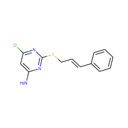 Nc1cc(Cl)nc(SC/C=C/c2ccccc2)n1 ZINC000001542696
