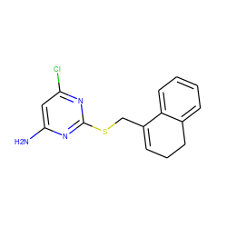 Nc1cc(Cl)nc(SCC2=CCCc3ccccc32)n1 ZINC000006583167