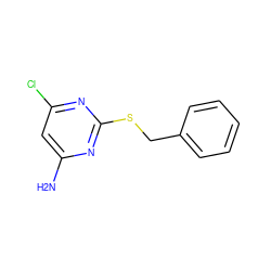 Nc1cc(Cl)nc(SCc2ccccc2)n1 ZINC000000021246