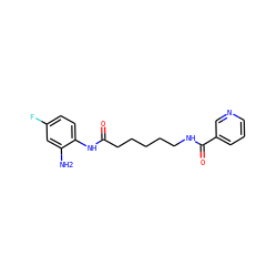 Nc1cc(F)ccc1NC(=O)CCCCCNC(=O)c1cccnc1 ZINC000117586924