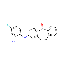 Nc1cc(F)ccc1Nc1ccc2c(c1)CCc1ccccc1C2=O ZINC000040899960