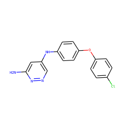 Nc1cc(Nc2ccc(Oc3ccc(Cl)cc3)cc2)cnn1 ZINC000084601926