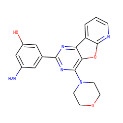 Nc1cc(O)cc(-c2nc(N3CCOCC3)c3oc4ncccc4c3n2)c1 ZINC000095920801
