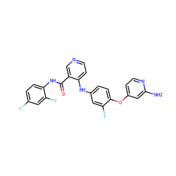 Nc1cc(Oc2ccc(Nc3ccncc3C(=O)Nc3ccc(F)cc3F)cc2F)ccn1 ZINC000049089122