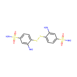 Nc1cc(S(N)(=O)=O)ccc1SSc1ccc(S(N)(=O)=O)cc1N ZINC000003954156