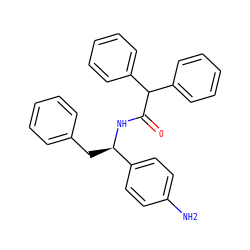 Nc1ccc([C@@H](Cc2ccccc2)NC(=O)C(c2ccccc2)c2ccccc2)cc1 ZINC000000605625