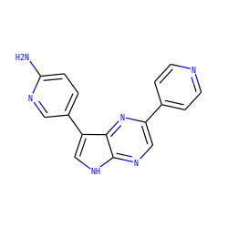 Nc1ccc(-c2c[nH]c3ncc(-c4ccncc4)nc23)cn1 ZINC000473145877