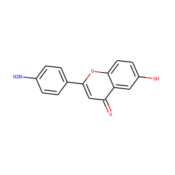 Nc1ccc(-c2cc(=O)c3cc(O)ccc3o2)cc1 ZINC000000004898