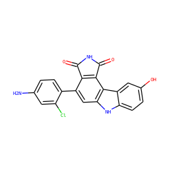 Nc1ccc(-c2cc3[nH]c4ccc(O)cc4c3c3c2C(=O)NC3=O)c(Cl)c1 ZINC000034804204