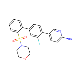 Nc1ccc(-c2ccc(-c3ccccc3S(=O)(=O)N3CCOCC3)cc2F)cn1 ZINC000224753830