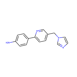 Nc1ccc(-c2ccc(Cn3ccnc3)cn2)cc1 ZINC000084632733