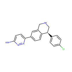 Nc1ccc(-c2ccc3c(c2)CNC[C@H]3c2ccc(Cl)cc2)nn1 ZINC000114514836