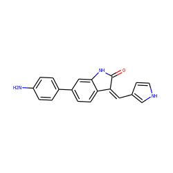 Nc1ccc(-c2ccc3c(c2)NC(=O)/C3=C\c2cc[nH]c2)cc1 ZINC000014956269