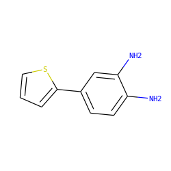 Nc1ccc(-c2cccs2)cc1N ZINC000040977399