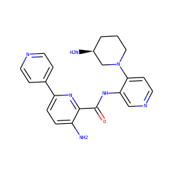 Nc1ccc(-c2ccncc2)nc1C(=O)Nc1cnccc1N1CCC[C@H](N)C1 ZINC000103236841