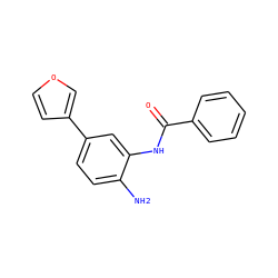Nc1ccc(-c2ccoc2)cc1NC(=O)c1ccccc1 ZINC000049069450
