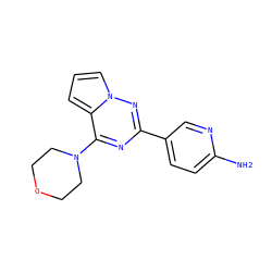 Nc1ccc(-c2nc(N3CCOCC3)c3cccn3n2)cn1 ZINC000474609957
