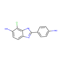 Nc1ccc(-c2nc3ccc(N)c(Cl)c3[nH]2)cc1 ZINC000005075161