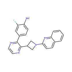 Nc1ccc(-c2nccnc2C2CN(c3ccc4ccccc4n3)C2)cc1F ZINC000140179510
